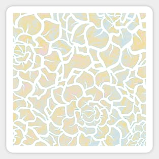 Simple Soothing Succulents - Pale Blue and Yellow - Digitally Illustrated Abstract Flower Pattern for Home Decor, Clothing Fabric, Curtains, Bedding, Pillows, Upholstery, Phone Cases and Stationary Sticker